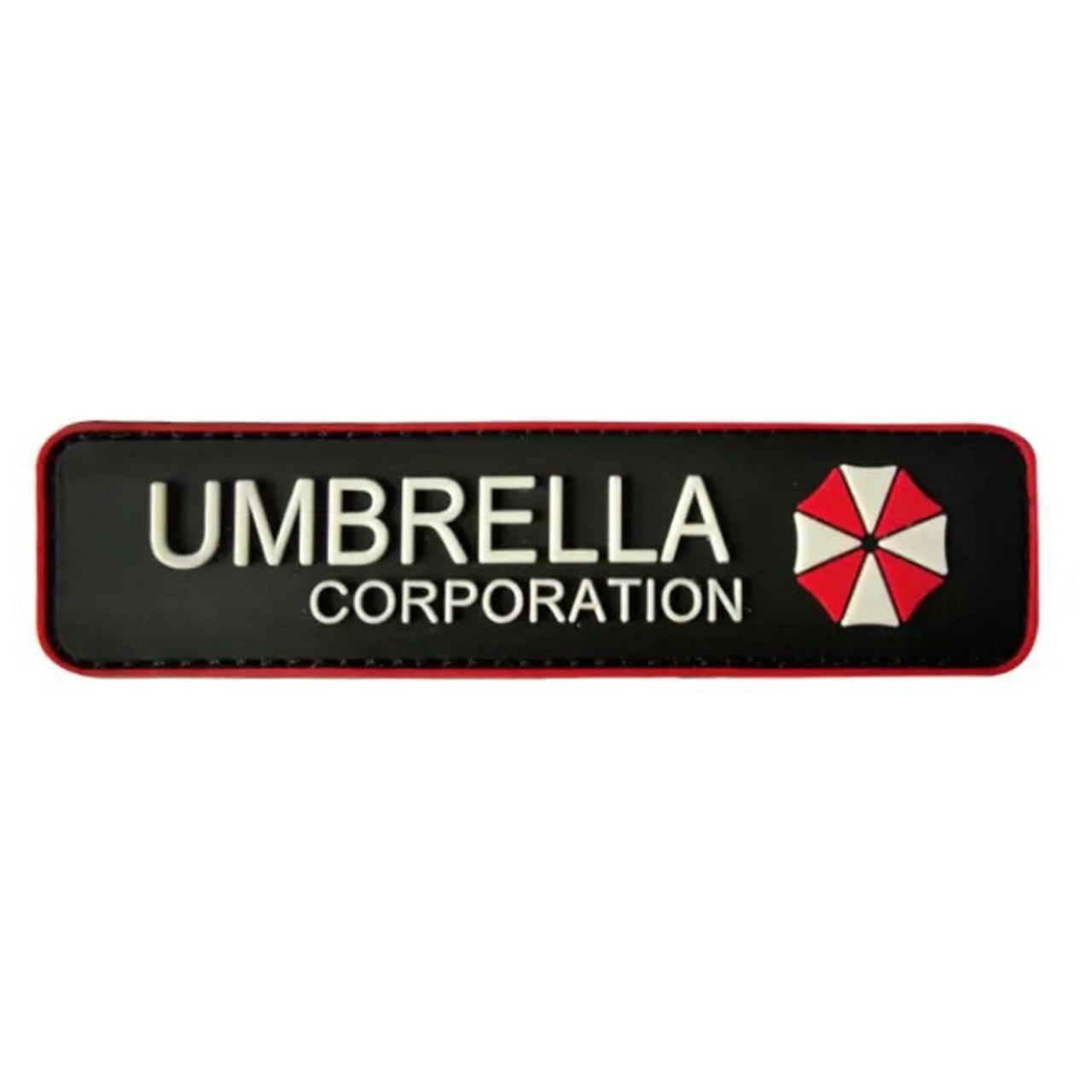 Resident Evil Umbrella Corporation PVC Patch Black and Red, Velcro backed Badge. Great for attaching to your field gear, jackets, shirts, pants, jeans, hats or even create your own patch board. www.moralepatches.com.au