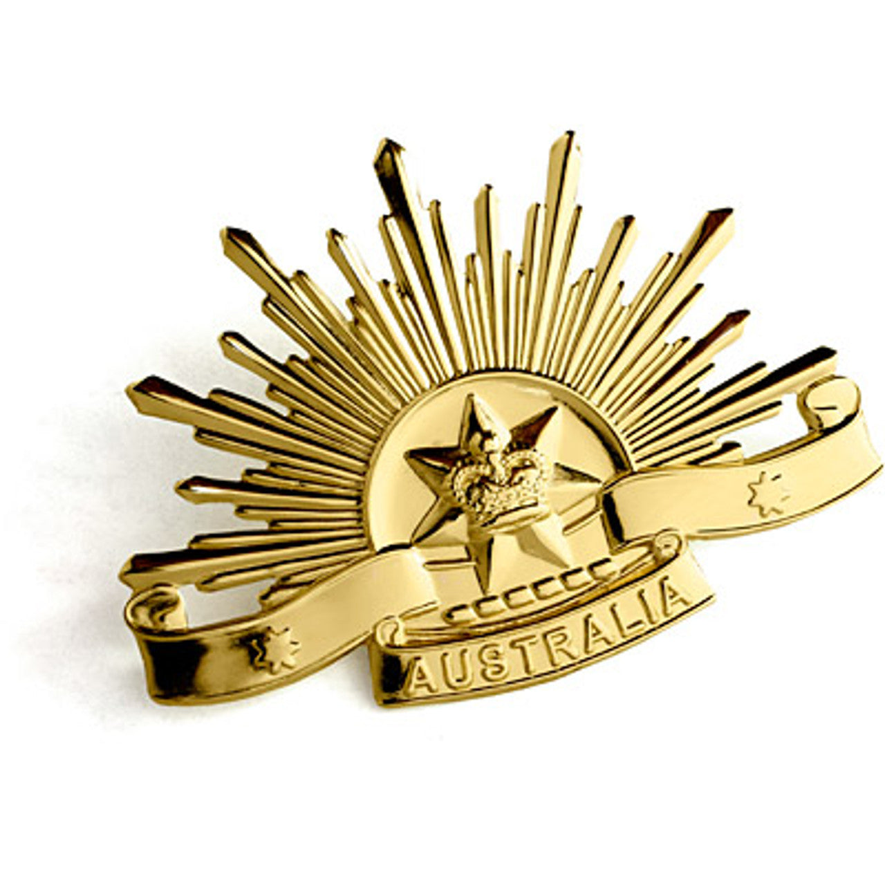 Collectors and military history buffs will appreciate this authentic 1969 Rising Sun Hat Badge replica. Featuring the distinctive Federation Star and Torse Wreath design from Australia's original 1902 insignia, this sixth edition badge captures the nation's proud heritage with 'Australia' inscribed on the scroll. www.moralepatches.com.au