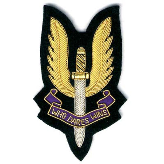 A superbly crafted SASR Bullion Pocket Badge is perfect for adding a stylish touch to you Blazer, bag, or wherever you desire! At 80x80mm, this badge fastens securely with three butterfly catches on the back. Make a statement with this must-have accessory. www.moralepatches.com.au