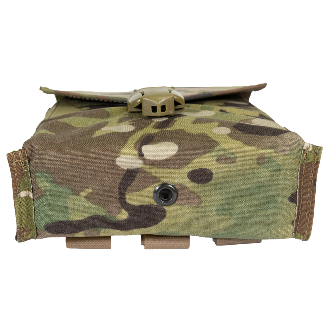 Made to fit U.S made 1L rectangle water bottles. Nylon construction and available in genuine licensed Multicam out of the USA. Heavy duty YKK buckle closure with MOLLE attachment (requiring 3 columns and 2 rows). Perfect for mounting to backpacks or wider belt rigs. www.moralepatches.com.au