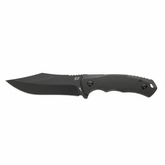 Impressive finish and function meet a mix of modern and primal design elements in this new offering from Schrade. The Steel Driver Drop Point fixed blade knife offers a balanced feel and exceptional cutting capabilities. The G10 handles ensure a solid grip, while the AUS-8 steel provides a desirable balance of sharpness, functionality, and edge retention. The thick-profile black oxide blade provides the toughness that Schrade knives were built on. www.moralepatches.com.au