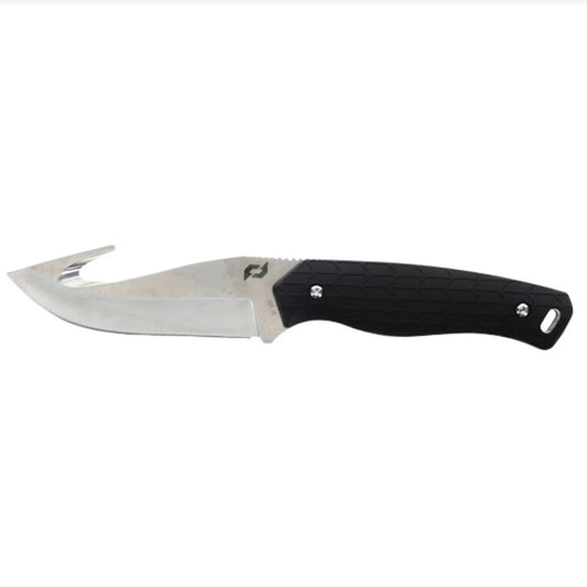 Designed in Columbia, MO, by hunting enthusiasts, the Exertion series of knives from Schrade looks, feels, and is the part. This high-quality, heavy-duty hunting knife features a full tang AUS-10 stainless steel blade with a deep gut hook and a non-slip rubberized grip, for incredible balance and function when the real work begins. www.moralepatches.com.au