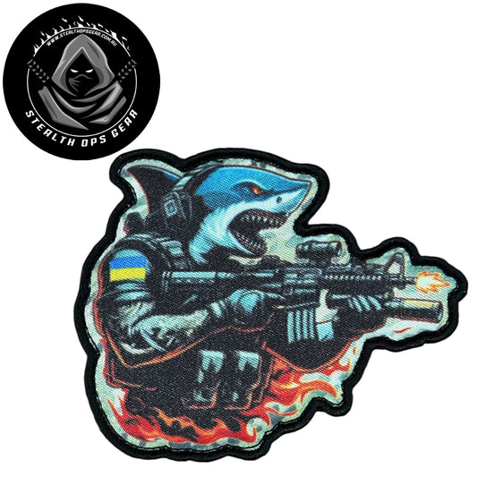 Unleash your creativity with the Shark Tactical Embroidery Patch Hook &amp; Loop Stealth Ops Gear! Measuring 8.8x7cm and featuring a beautifully embroidered design and secure hook &amp; loop backing, this patch is a must-have for any collector. www.moralepatches.com.au