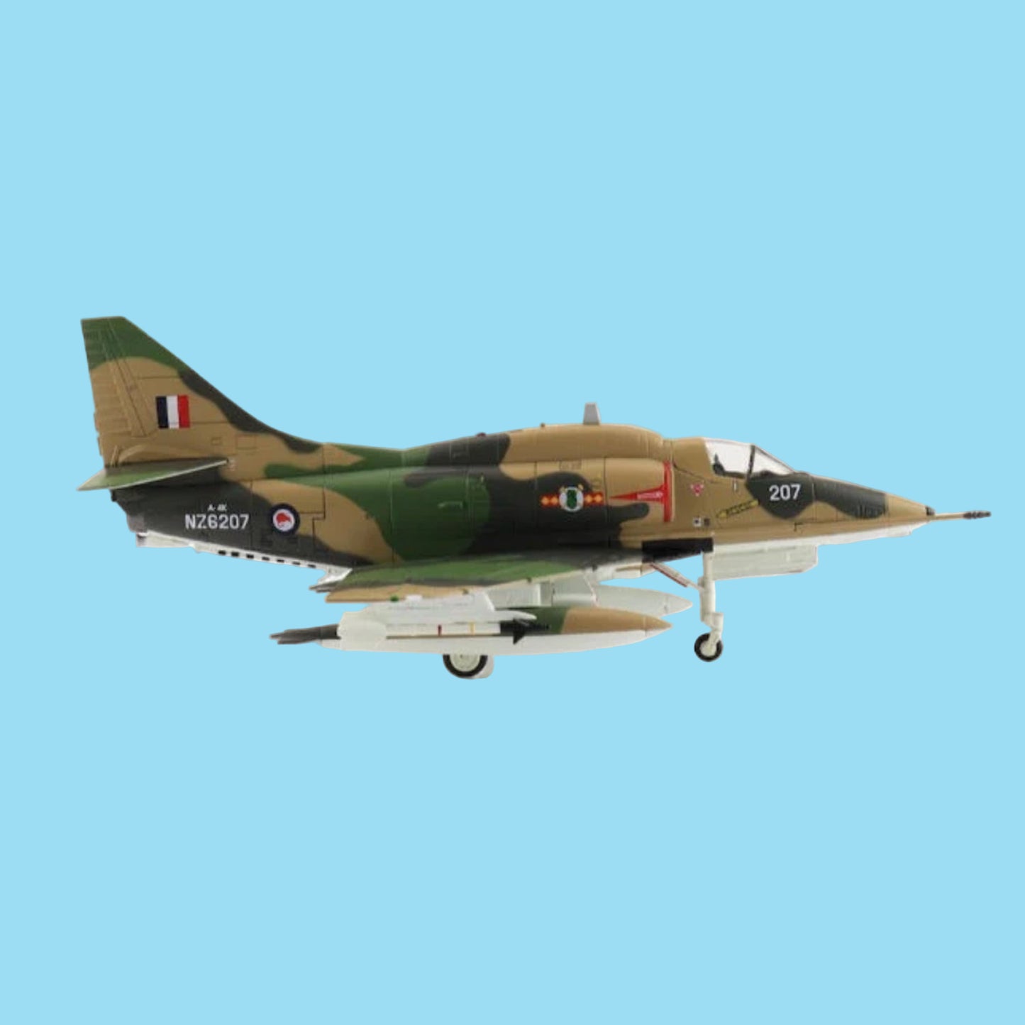 Own a piece of Kiwi aviation history with this stunning 1/72 scale A-4K Skyhawk, representing aircraft NZ6207 from No. 75 Squadron RNZAF. Expertly hand-painted with meticulous attention to detail, every marking is durably pad-applied to resist wear. www.moralepatches.com.au
