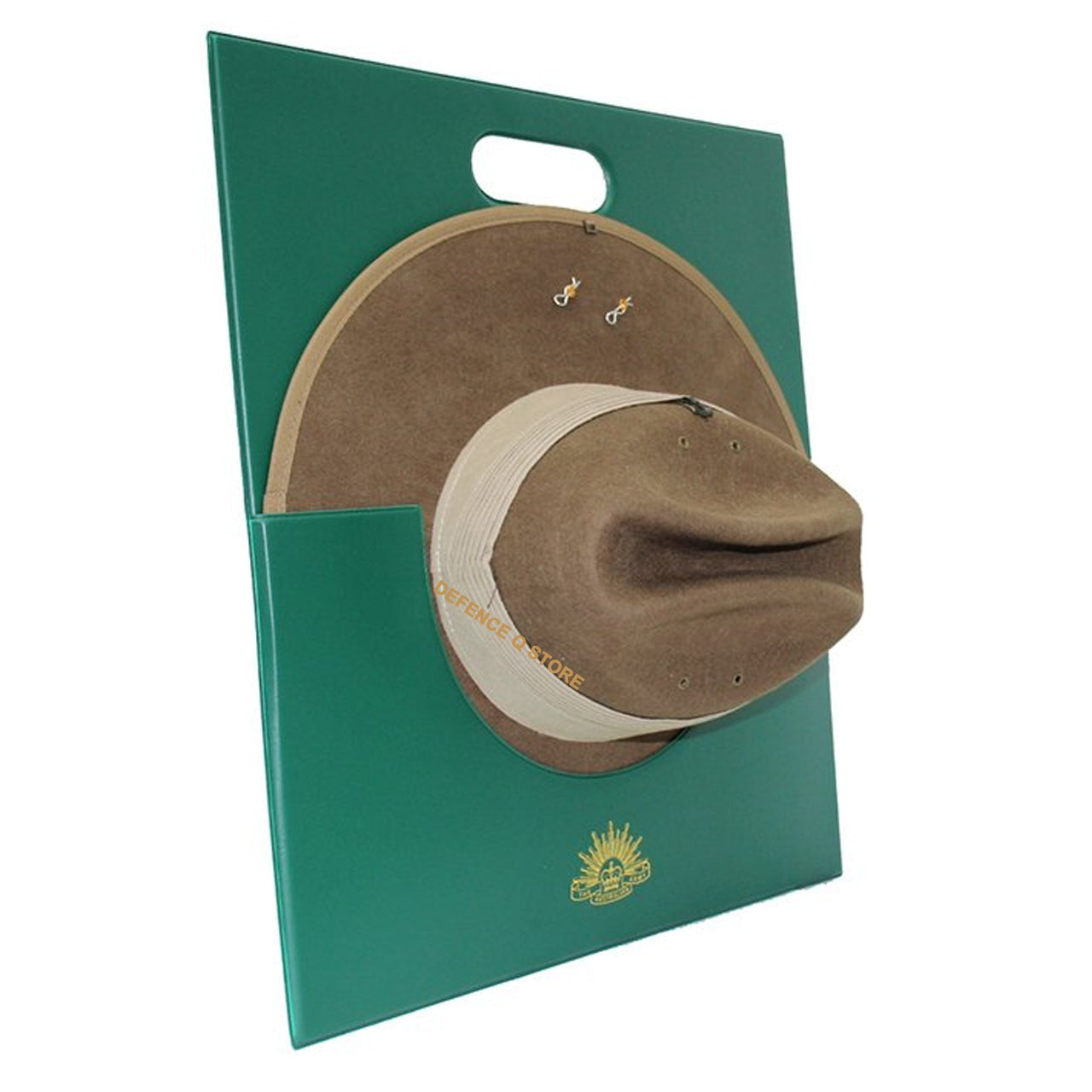 Constructed with durable board and a PVC coating, the Slouch Hat Carrier is designed to preserve your hat's pristine condition. The elongated back panel allows for flexible storage of your hat with the brim either up or down, and a convenient carry handle makes transportation a breeze. www.moralepatches.com.au