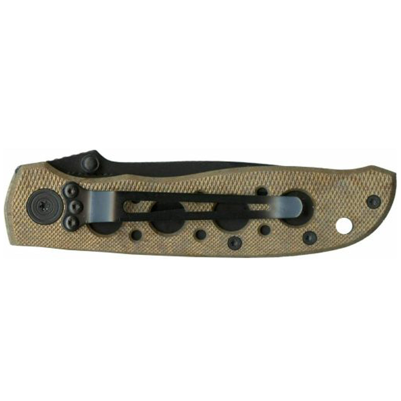 This Smith &amp; Wesson® Extreme Ops Liner Lock Folding Knife features multiple thumb knobs and index knobs along the stainless-steel blade and Desert Tan aluminum handle. It doesn’t matter if you’re left-handed or right-handed; this knife is perfect for you. Included with the knife are a lanyard hole and pocket clip. www.moralepatches.com.au