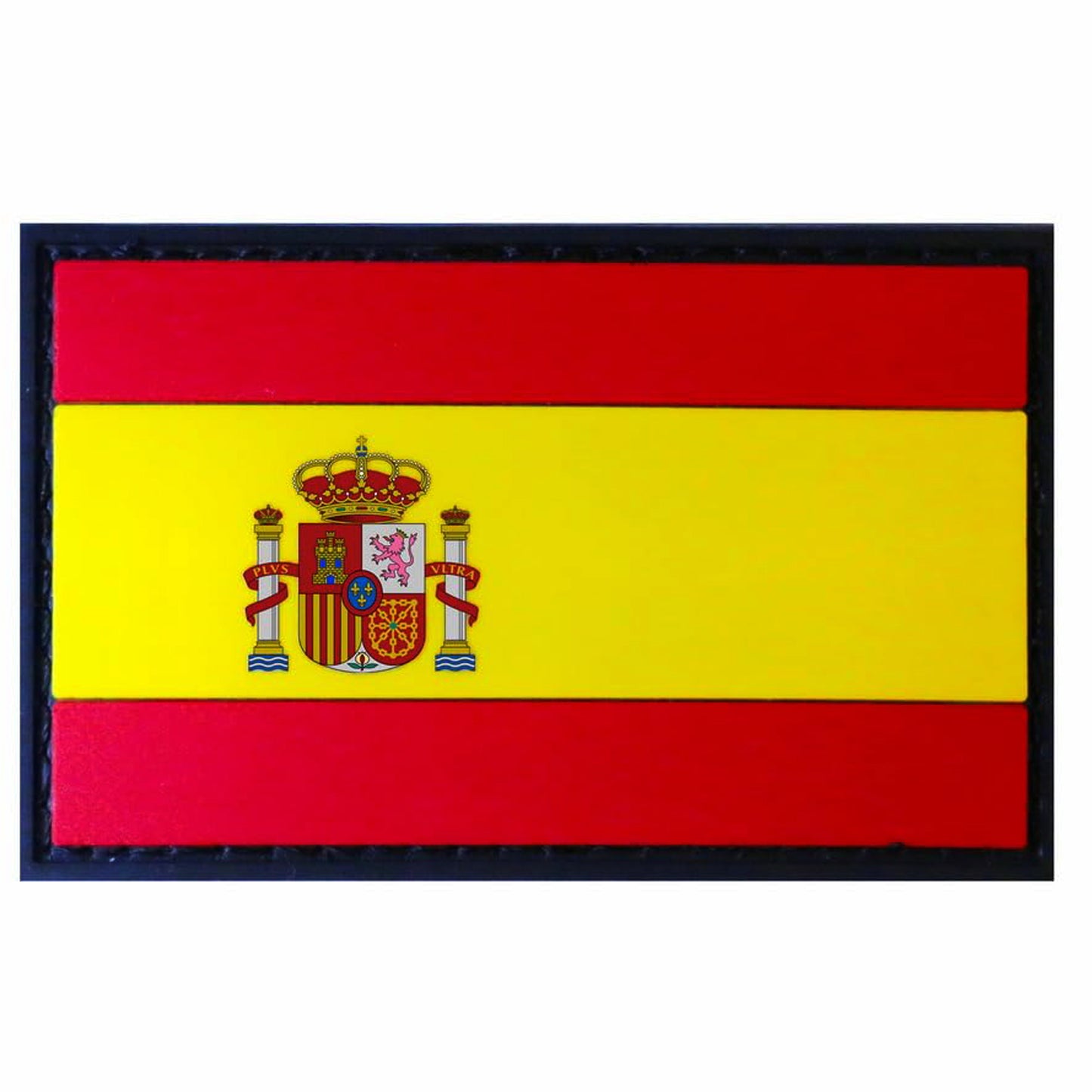 Make a bold statement with the Spain PVC Morale Patch Hook &amp; Loop. This striking 8x5cm patch features laser-cut precision detailing that demands attention. Backed with both hook and loop fasteners, it's ready to attach to tactical gear, backpacks, or uniforms instantly. www.moralepatches.com.au