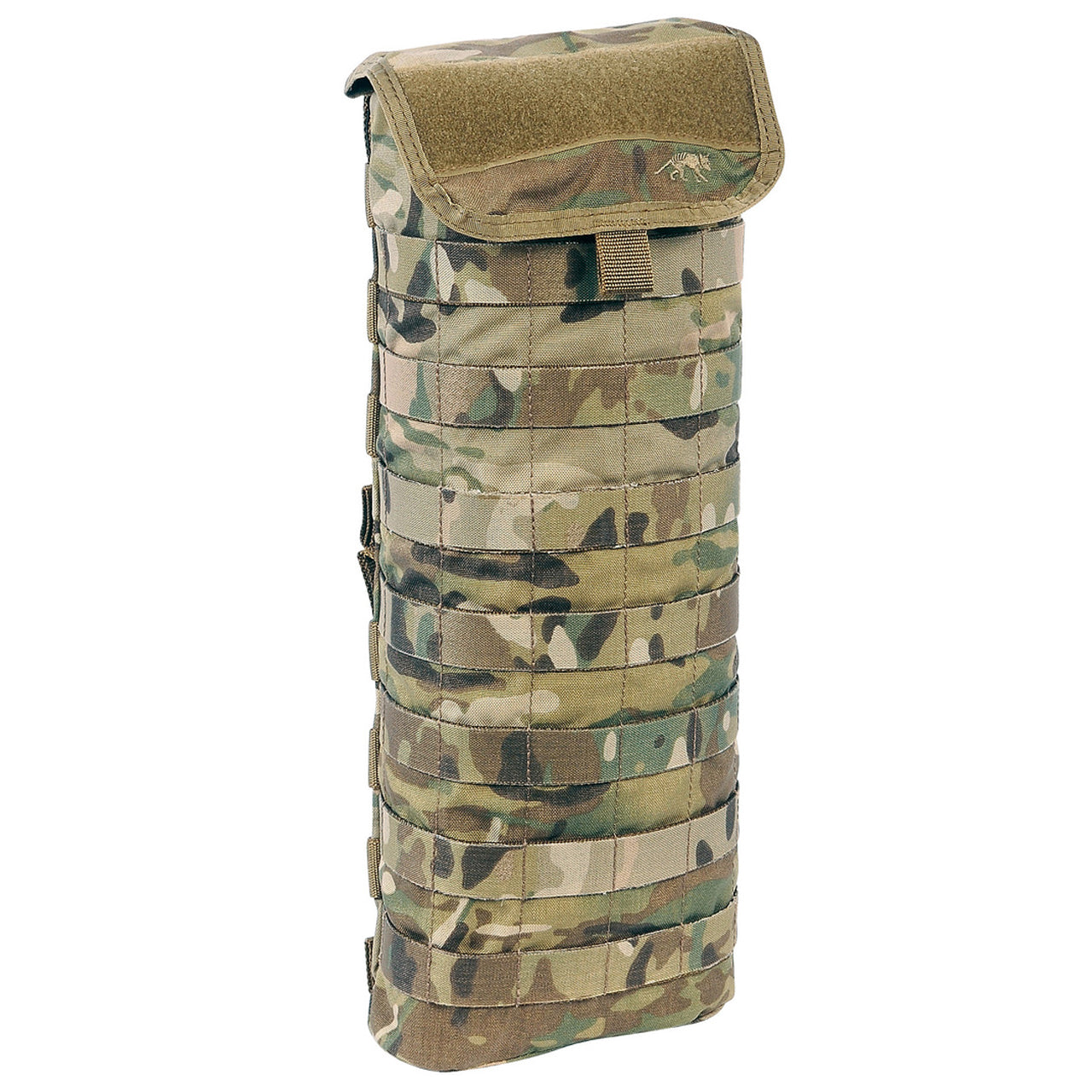 Go full capacity for your hydration needs with the Tasmanian Tiger Tactical Bladder Pouch 3LT - designed to securely and safely store up to 3 L of water and equipped with Universal MOLLE for easy attachment. Take your thirst-quenching to the next level! www.moralepatches.com.au multicam front