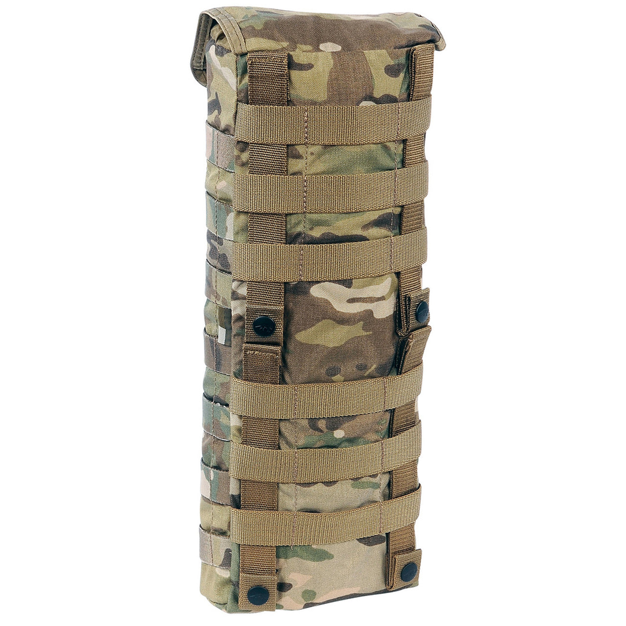 Go full capacity for your hydration needs with the Tasmanian Tiger Tactical Bladder Pouch 3LT - designed to securely and safely store up to 3 L of water and equipped with Universal MOLLE for easy attachment. Take your thirst-quenching to the next level! www.moralepatches.com.au multicam back