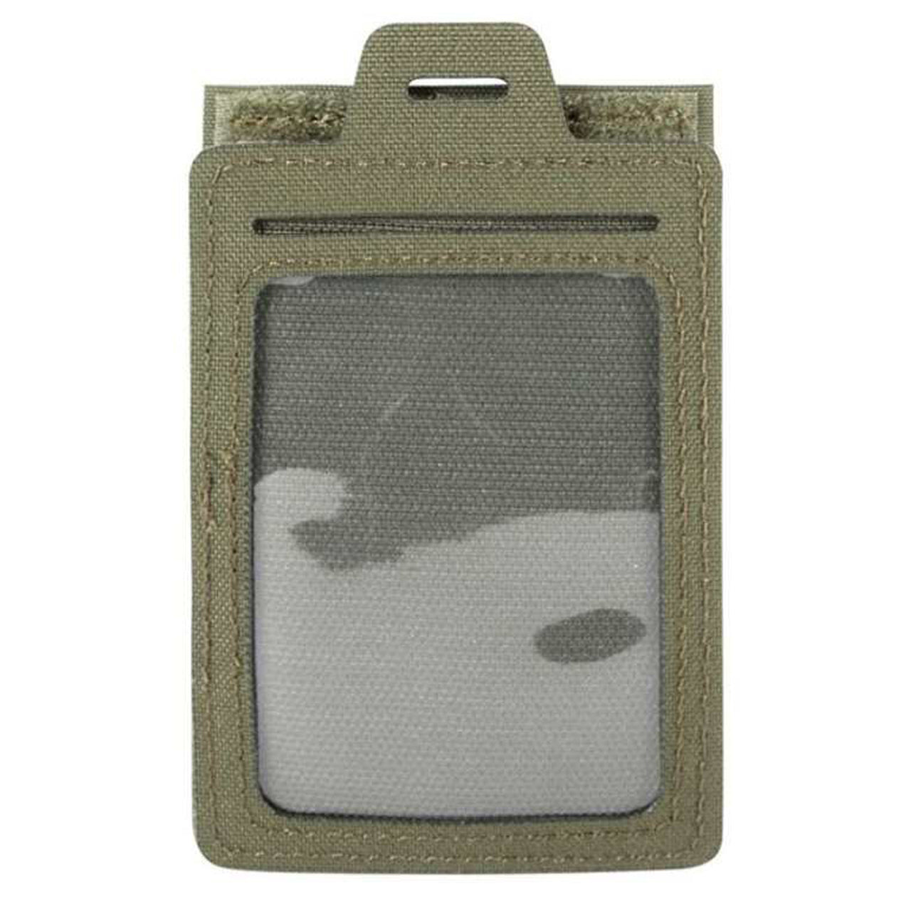The durable ID shell is perfect for cards, pens, and other essentials! Easily clip it on when you need it and take it off just as quickly--it even functions as a handy patch. It's the perfect companion for any of life's adventures. www.moralepatches.com.au olive front
