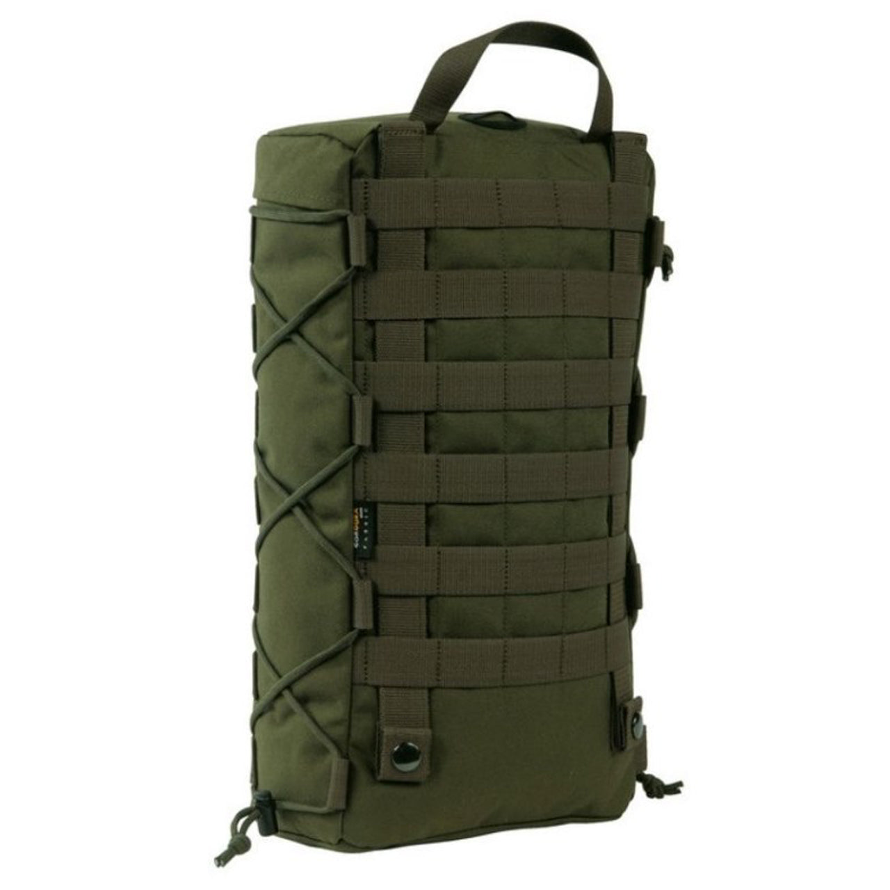 Load up extra gear with this spacious side pouch - designed to fit many popular backpacks! It's the perfect way to stay organized and make the most of your gear. Keep all the essentials within reach and on the go. www.moralepatches.com.au  olive back view