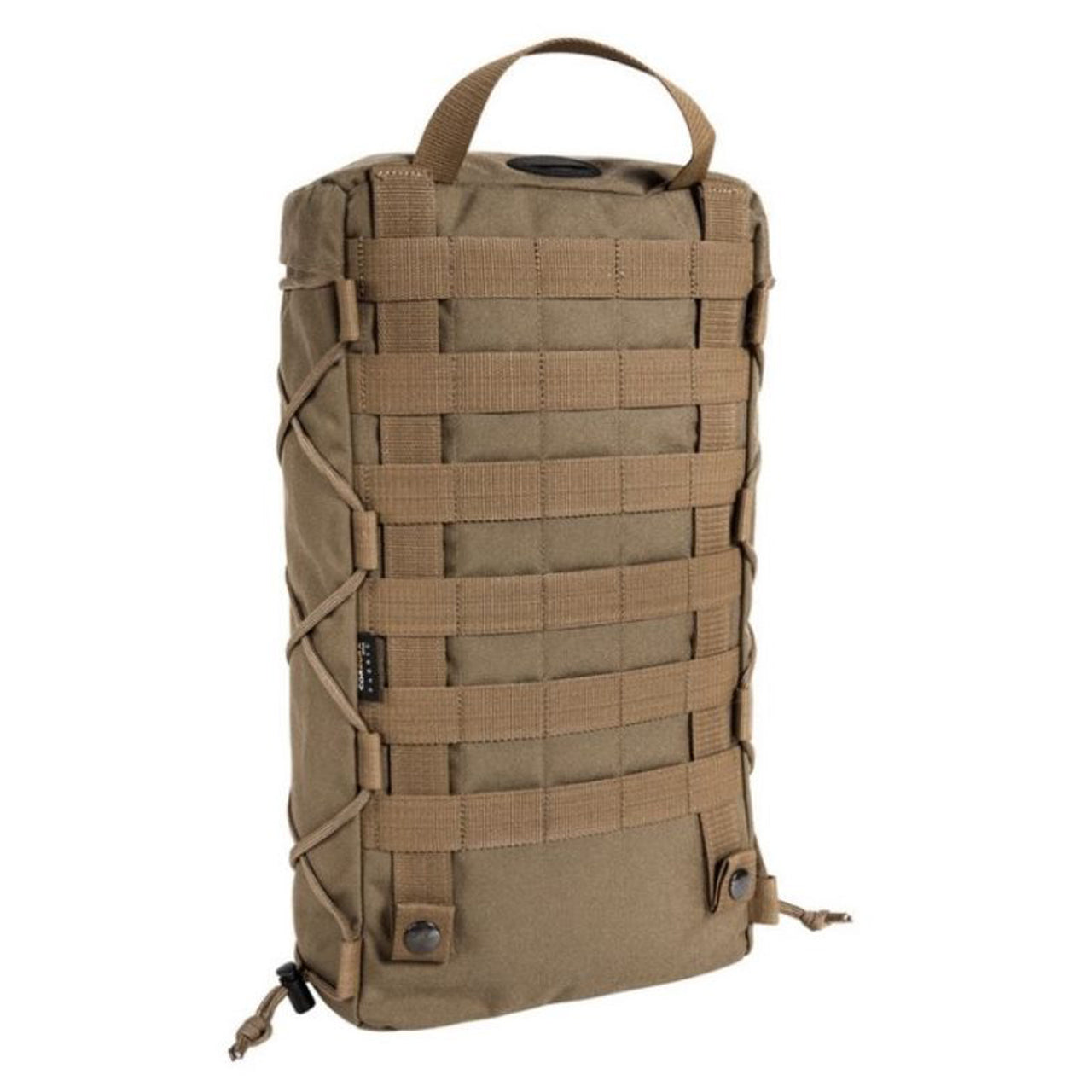 Load up extra gear with this spacious side pouch - designed to fit many popular backpacks! It's the perfect way to stay organized and make the most of your gear. Keep all the essentials within reach and on the go. www.moralepatches.com.au  coyote back view
