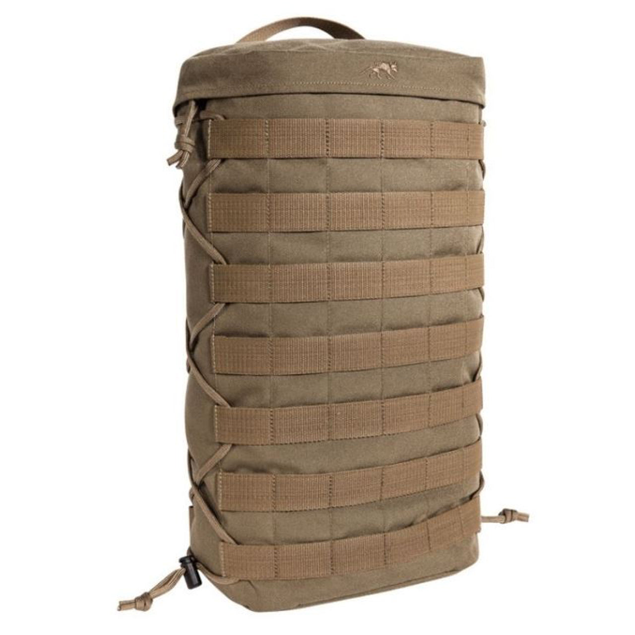 Load up extra gear with this spacious side pouch - designed to fit many popular backpacks! It's the perfect way to stay organized and make the most of your gear. Keep all the essentials within reach and on the go. www.moralepatches.com.au  coyote front view
