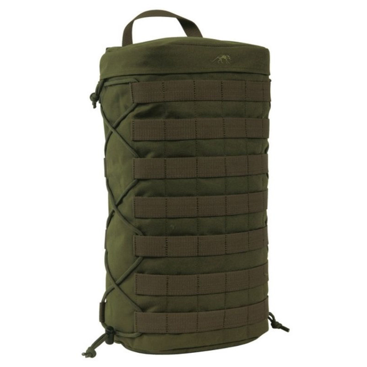 Load up extra gear with this spacious side pouch - designed to fit many popular backpacks! It's the perfect way to stay organized and make the most of your gear. Keep all the essentials within reach and on the go. www.moralepatches.com.au olive front view
