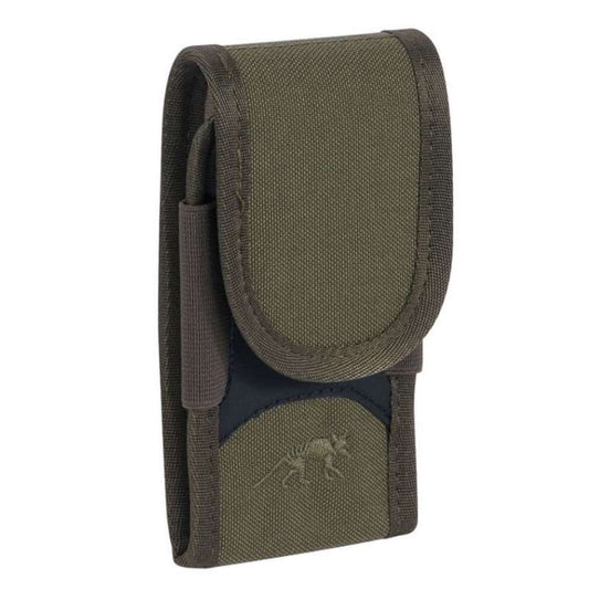Durable protection for your smartphone with padded reinforcement and four choice sizes. Our tactical phone cover features a MOLLE system for secure carrying - get ready for the ultimate phone protection! www.moralepatches.com.au front view