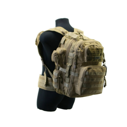This pack is the ultimate solution for your mission needs! Its main compartment, with a 16.2L capacity, features a hydration pouch and an organizer with multiple pockets. Plus, the secondary 10L compartment comes equipped with a large mesh pocket and internal MOLLE webbing for even more storage.  www.moralepatches.com.au
