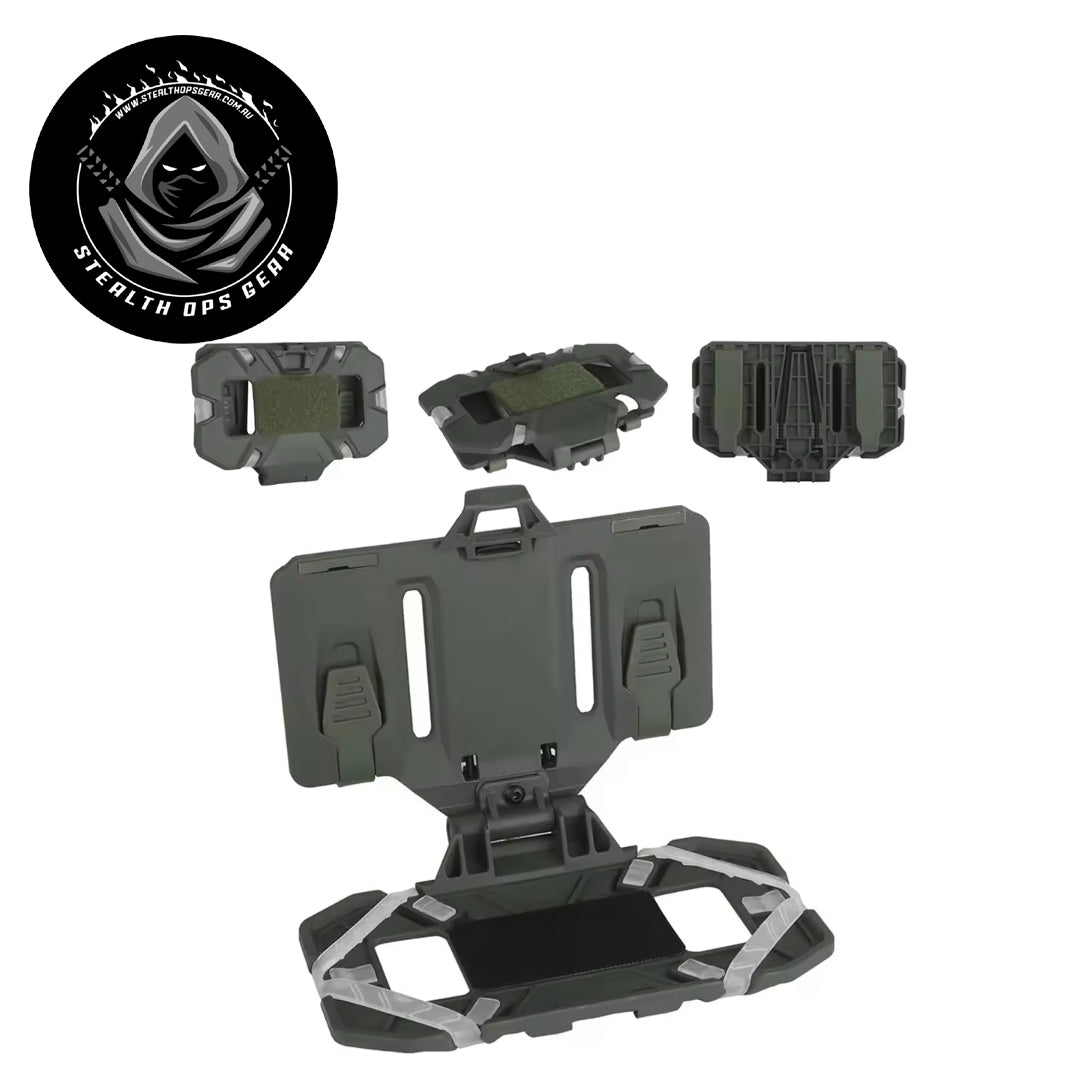 Crafted to hold devices measuring up to 8 x 16 x 2 cm, this board guarantees a secure fit for your gear. It easily mounts onto 4×3 MOLLE systems and is compatible with all MOLLE tactical equipment, making it an essential part of your setup. Featuring a folding fixed buckle, it folds compactly for convenient storage and transport whenever you need. www.moralepatches.com.au