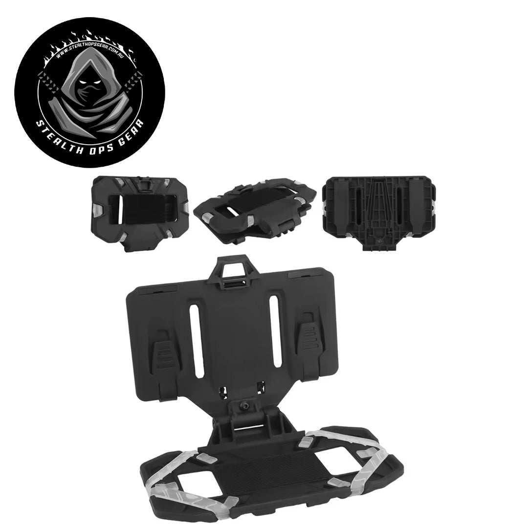 Crafted to hold devices measuring up to 8 x 16 x 2 cm, this board guarantees a secure fit for your gear. It easily mounts onto 4×3 MOLLE systems and is compatible with all MOLLE tactical equipment, making it an essential part of your setup. Featuring a folding fixed buckle, it folds compactly for convenient storage and transport whenever you need. www.moralepatches.com.au