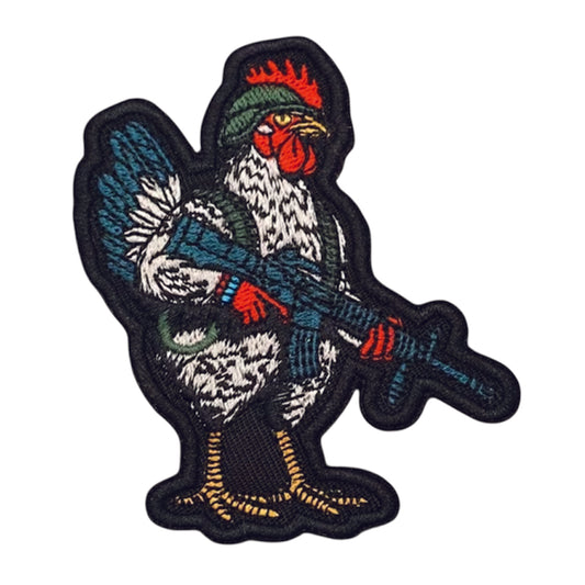 Tactical Rooster Morale Patch Velcro Backed, measuring 7.5x6.5cm, is a striking and durable addition to personalize your gear with style and toughness. Crafted with high-quality embroidery, this patch features a versatile pattern that blends seamlessly with various tactical and outdoor equipment. www.moralepatches.com.au