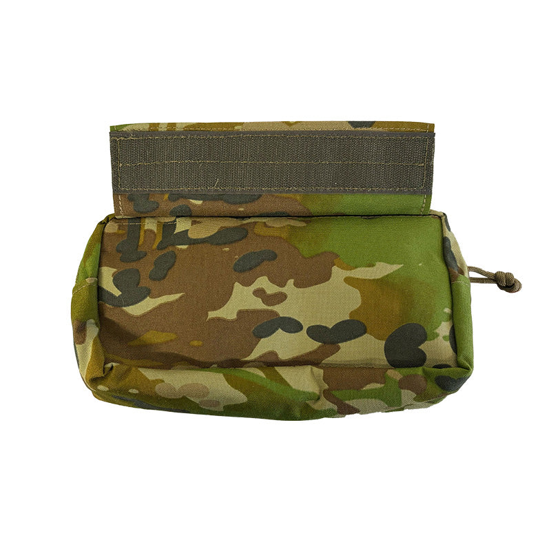 This versatile Tactical Vest Hanging Pouch AMCU serves multiple purposes - from carrying medical supplies, navigation essentials, to stowing general gear. Despite its compact size, it offers ample storage space. It can easily be attached to your vest or chest carrier thanks to its universal sandwich Hook &amp; Loop attachment. www.moralepatches.com.au