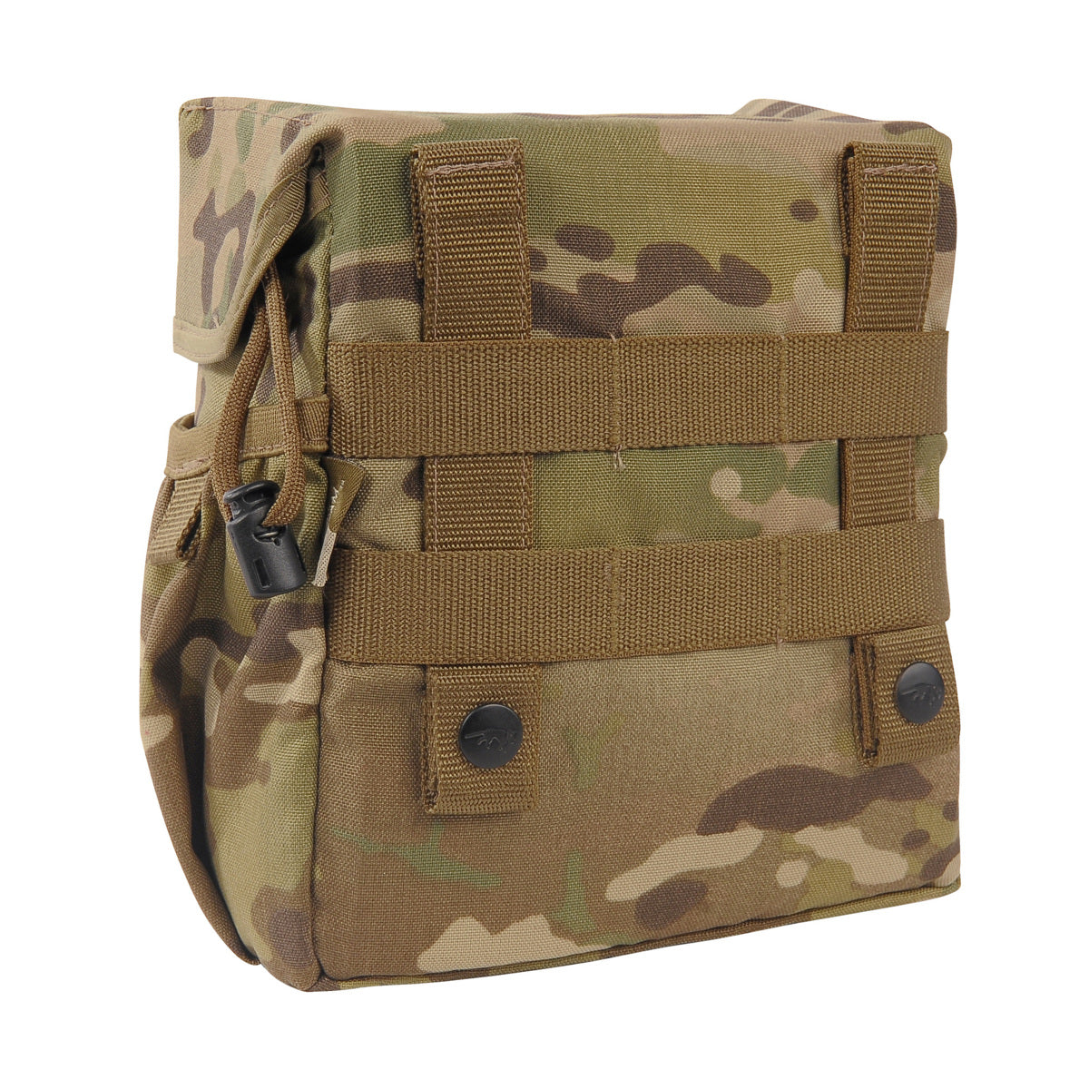 Maximize your outdoor adventure with the versatile Tasmanian Tiger Canteen Pouch MK II Multicam, equipped with a convenient design to hold water bottles, cutlery and even a MG4 ammunition box! The MOLLE snap system, requiring only 3 MOLLE loops, makes it a must-have for any gear setup. www.moralepatches.com.au
