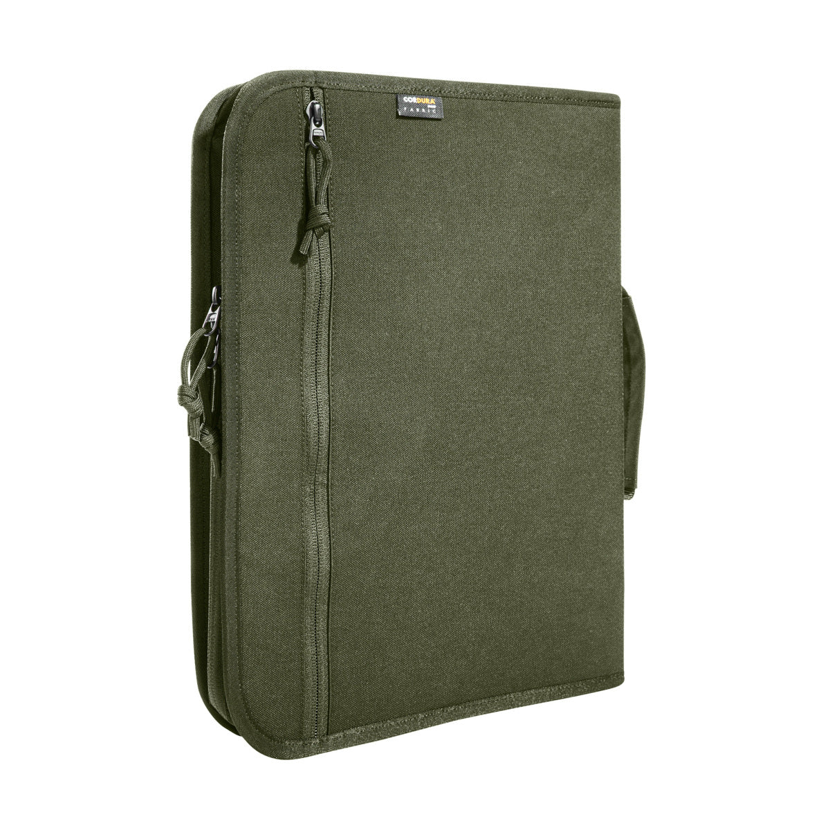 Carrying handle Handles in flat zip compartments stowable Two mesh pockets Hook-and-loop closure patch on the frontside (loop) Removable organizer Coin compartment inside 4-hole DIN A4 ring binder Clamp on the left, ring binder on the right Transparent map pocket Compartments for pencils, credit-, and other cards www.moralepatches.com.au