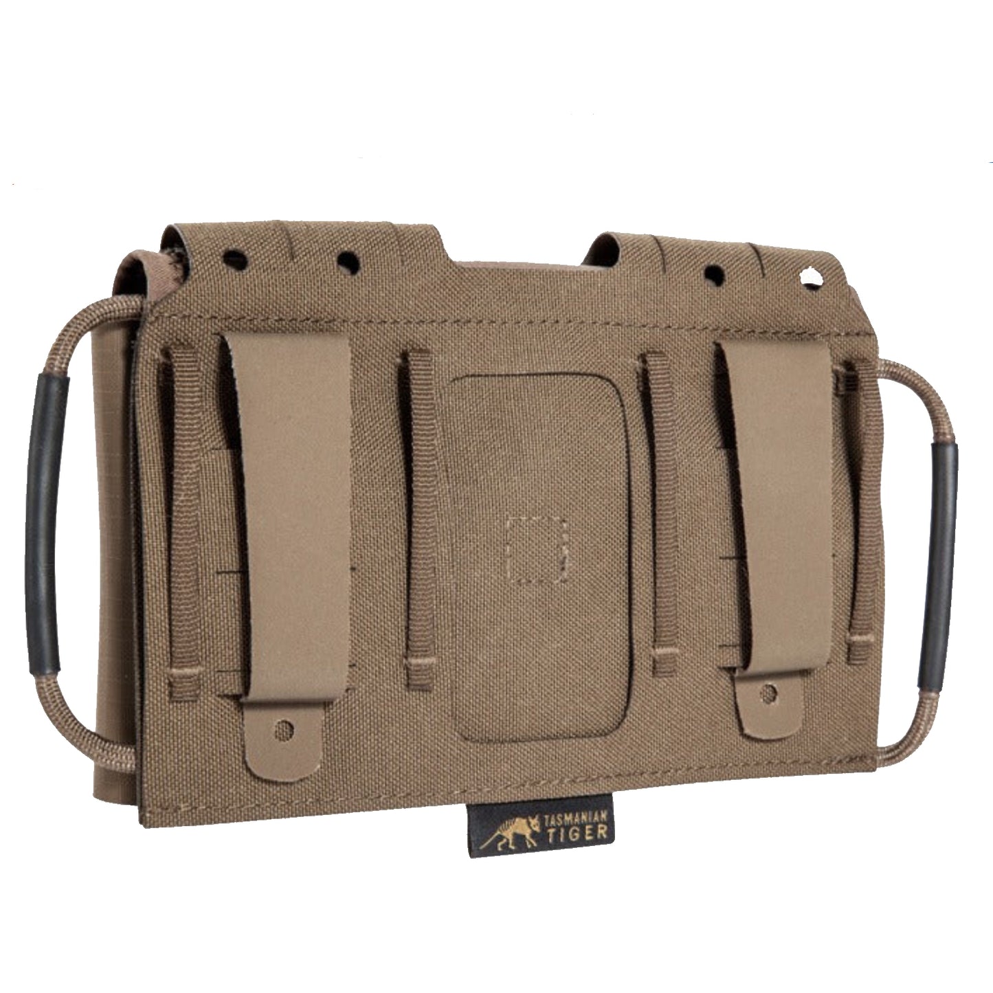 Small, flat IFAK pouch for mounting on MOLLE surfaces or on the belt. The fold-out first aid panel, which can be individually equipped, can be pulled out on both sides. www.moralepatches.com.au