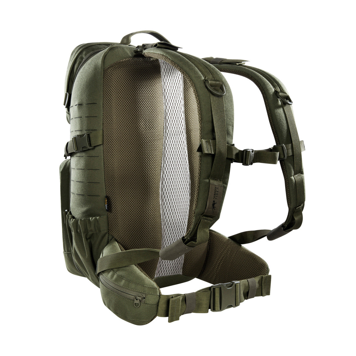 With a main compartment that opens completely and the special zipper guides it's possible to use the pack as a top loader. The shoulder straps can also be adjusted in length in order to wear the backpack over vests. www.moralepatches.com.au