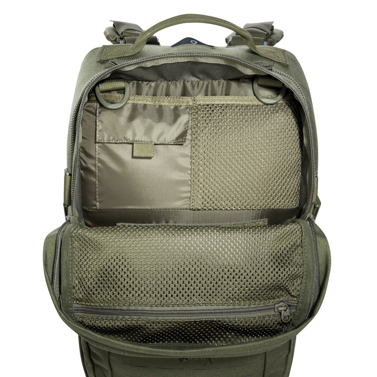 With a main compartment that opens completely and the special zipper guides it's possible to use the pack as a top loader. The shoulder straps can also be adjusted in length in order to wear the backpack over vests. www.moralepatches.com.au