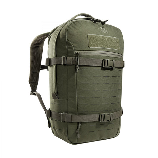 23 litre modular daypack. The back of the main compartment is lined with MOLLE hook panels for attaching compatible loop pouches. The flat zipper front pocket is great for documents while the laser-cut MOLLE on the front and sides allow you to add gear to suit your needs. It is also designed to hold a 15.4"" laptop. www.moralepatches.com.au