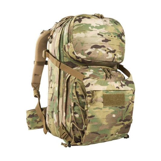 The Tasmanian Tiger Modular Radio Pack Multicam features exterior pouches and a front flap with a zippered pocket. The included removable hip belt can also double as a Warrior Belt, while the radio holder can be easily adjusted for height and width. Top zippered openings provide quick access, while the shoulder straps include cable guides and ports. www.moralepatches.com.au