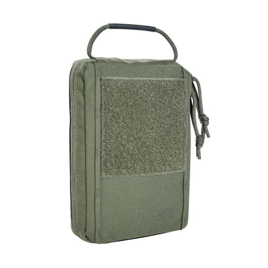 Accessory pocket for writing pad and pens. The TT Note Book Pocket MKII can be opened completely and has a wrist strap for secure transit. www.moralepatches.com.au