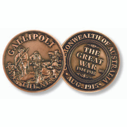 The Nek Centenary Penny In Blister Pack is a must-have for history enthusiasts and collectors alike. This classical Battle of the Nek penny comes in an antiqued copper finish, adding a touch of vintage charm to any collection. Presented on a Centenary card, it is perfect for display or gifting to a loved one. www.moralepatches.com.au