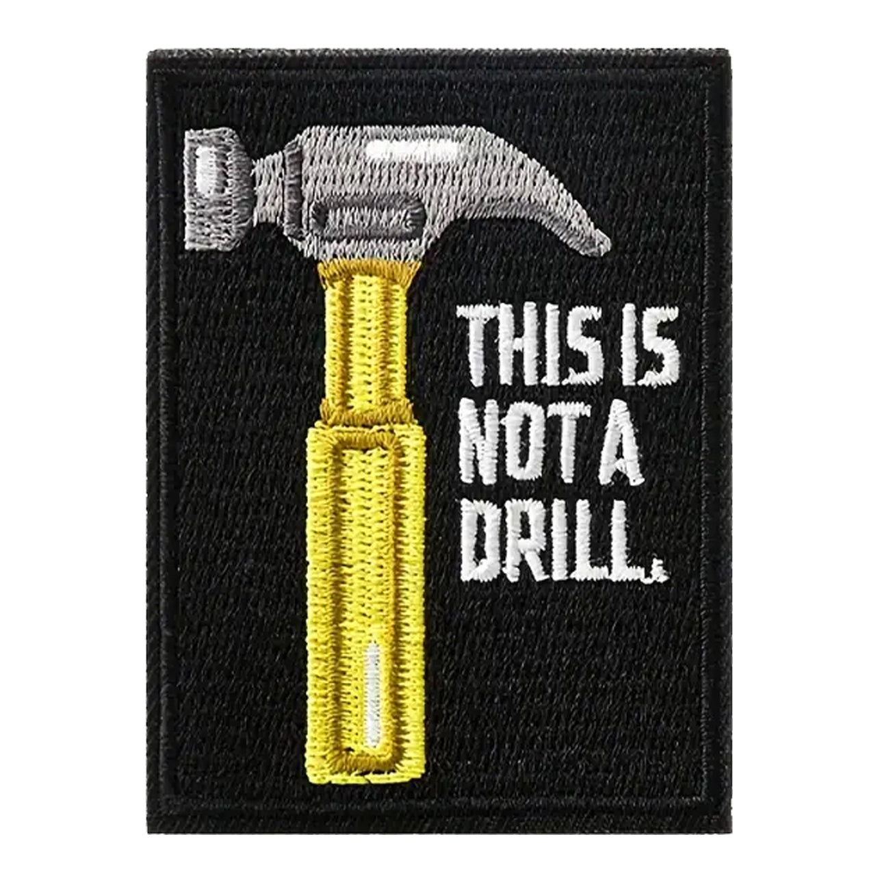 Unleash your creativity with the This Is Not A Drill Embroidery Patch Hook &amp; Loop! Measuring 7.6x5.2cm and featuring a beautifully embroidered design and secure hook &amp; loop backing, this patch is a must-have for any collector. www.moralepatches.com.au