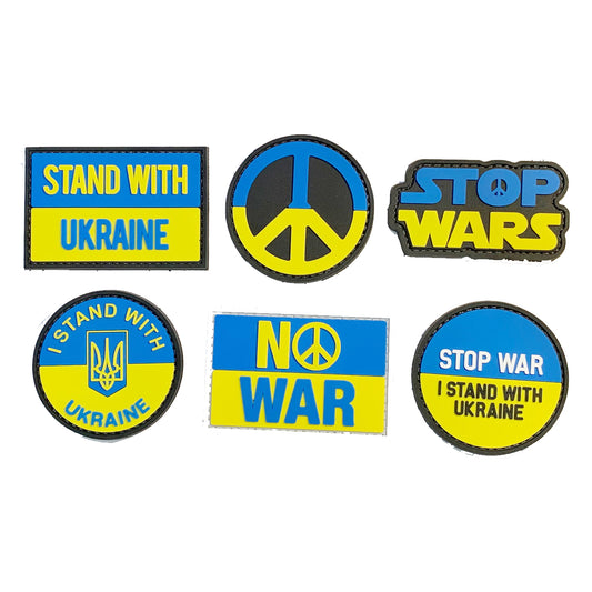 UKRAINE SUPPORT PATCH PACK, Velcro backed Badges. Great for attaching to your www.moralepatches.com.au