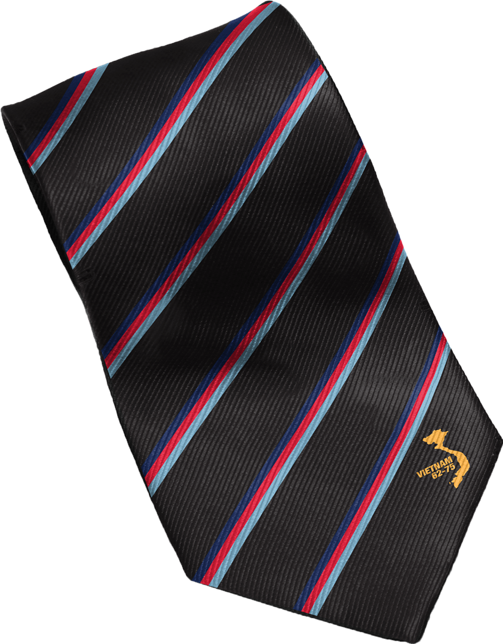 The Vietnam Tri Colour Tie is a stylish and meaningful accessory that commemorates the brave men and women who served in Vietnam. Made from high-quality polyester, this tie features a striking tri-colour badge representing the Navy, Army, and Air Force.  www.moralepatches.com.au