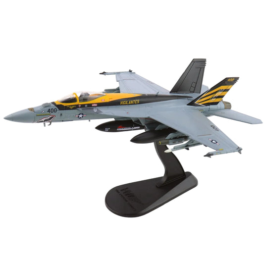 This HA5144 is a 1/72 scale diecast model of the Boeing F/A-18E Super Hornet. It accurately replicates aircraft number 166828 flown by the VFA-151 ‘Vigilantes’ aboard the USS Abraham Lincoln in 2021 www.moralepatches.com.au