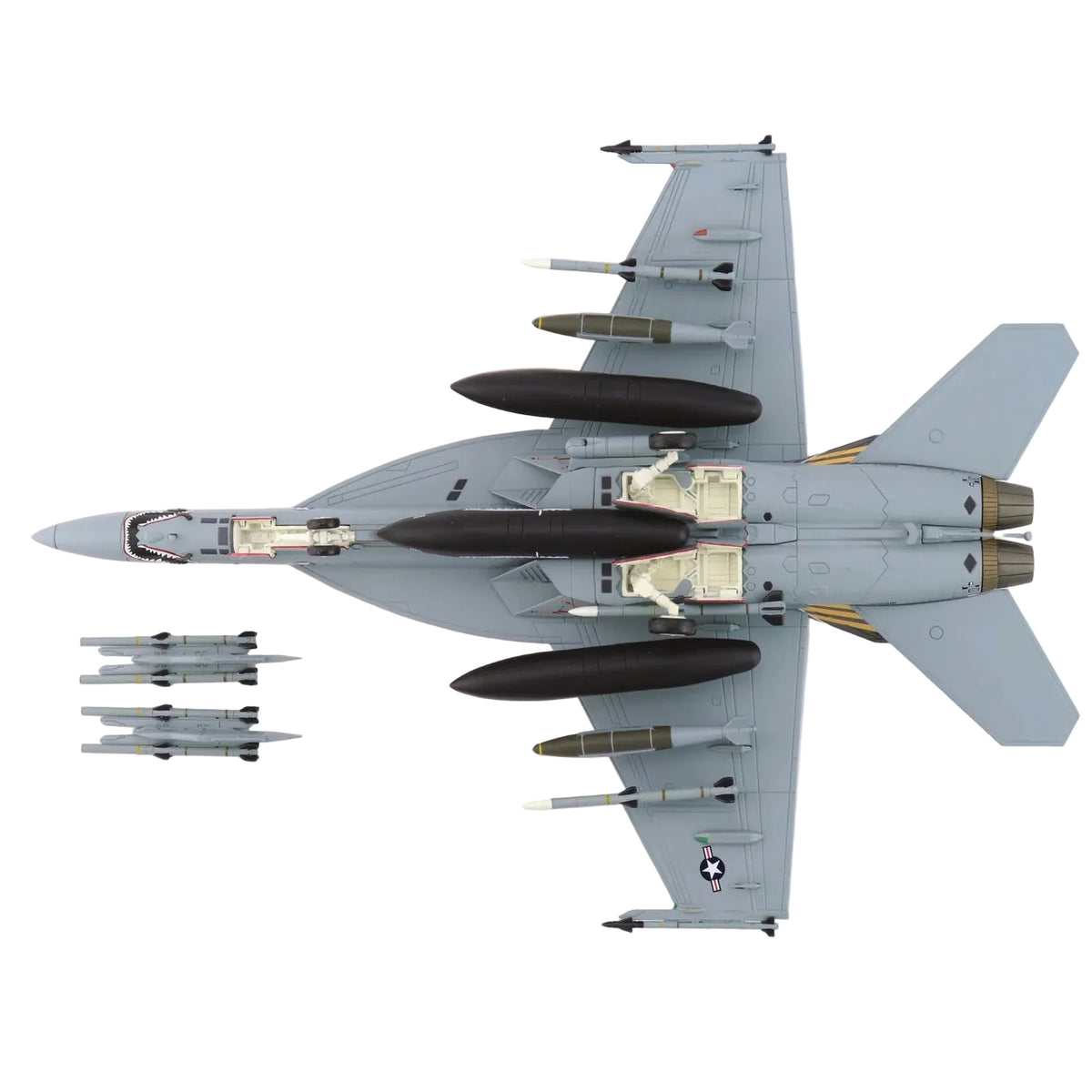 This HA5144 is a 1/72 scale diecast model of the Boeing F/A-18E Super Hornet. It accurately replicates aircraft number 166828 flown by the VFA-151 ‘Vigilantes’ aboard the USS Abraham Lincoln in 2021 www.moralepatches.com.au