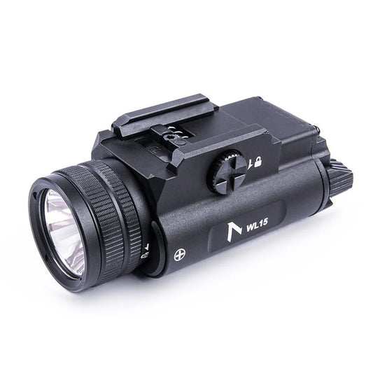 The WL15 Tactical Weapon Light is designed for professional tactical applications, delivering a powerful 1200-lumen output for high-visibility illumination in critical environments. www.moralepatches.com.au