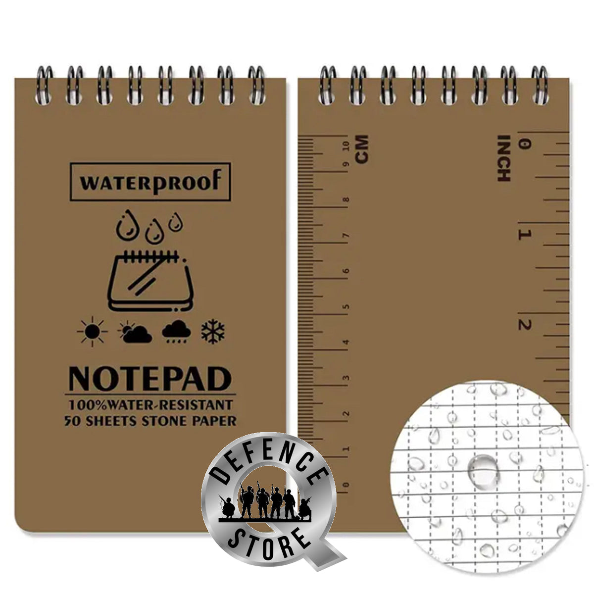 Waterproof Paper Notepad Waterproof Notepad Stone Paper 12.7cm x 7.6cm Coyote – Morale Patches ...