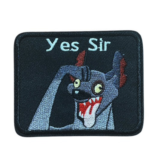 Unleash your creativity with the Yes Sir Embroidery Patch Plain Backed Sew On! Measuring 8x6.5cm and featuring a beautifully embroidered design ready to sew onto your gear, this patch is a must-have for any collector. www.moralepatches.com.au