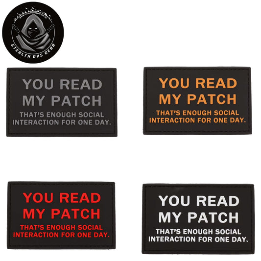 You Read My Patch Morale Patch PVC - Stealth Ops Gear. This bold PVC morale patch delivers attitude and authenticity to your tactical gear, backpack, or everyday carry. At 8x5cm, it's sized perfectly for visibility without overwhelming your setup. www.moralepatches.com.au