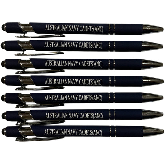 The Australian Navy Cadets (AAC) Pen Blue is a versatile tool that combines both a black ink pen and a stylus for touch screens. Perfect for conferences and events, this pen makes a comfortable and useful gift that is sure to be a favourite among recipients. www.moralepatches.com.au