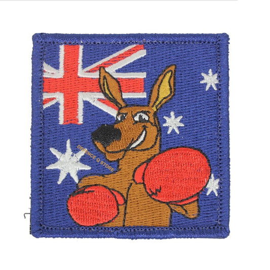 Experience the pride of Australia with our iconic Australian Flag and Boxing Kangaroo Embroidery Patch, featuring a sturdy Velcro backing for easy application. Measuring at a compact 6x6cm, this patch is the perfect addition to your collection or to show your love for Australia on any surface. www.moralepatches.com.au