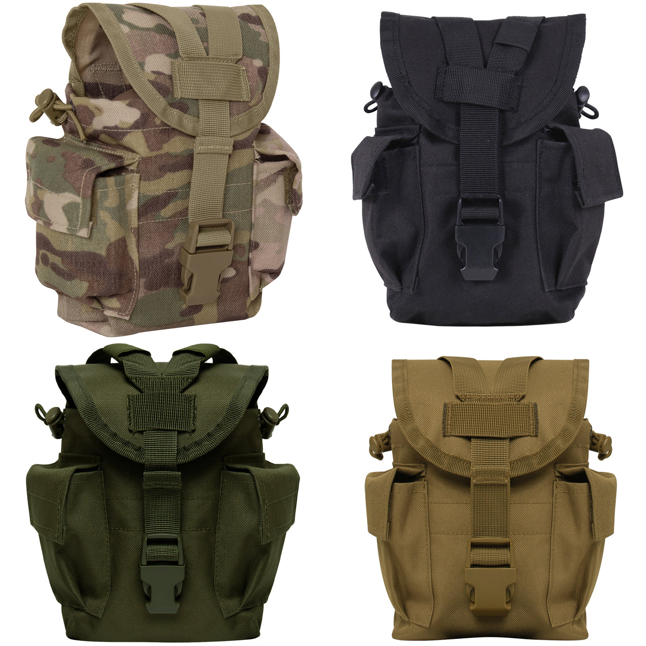 Designed For Storing A 1LT Canteen Canteen Nozzle Fits Perfectly Between The Webbing Of The Y-Strap To Secure Your Canteen While On-The-Go Quick-Release Buckle For Easy-Access Elastic Loop Located On The Y-Strap Secures Excess Webbing www.moralepatches.com.au