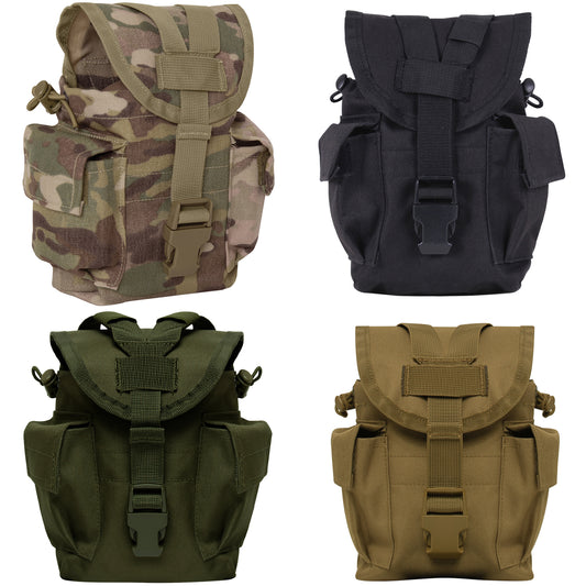 Designed For Storing A 1LT Canteen Canteen Nozzle Fits Perfectly Between The Webbing Of The Y-Strap To Secure Your Canteen While On-The-Go Quick-Release Buckle For Easy-Access Elastic Loop Located On The Y-Strap Secures Excess Webbing www.moralepatches.com.au