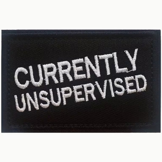 Dominate your gear with this striking Currently Unsupervised Morale Patch Hook &amp; Loop, engineered for serious operators. Measuring 8x5cm, it features dual-sided hook and loop backing—both included—so you can attach it securely to tactical vests, bags, or uniforms and reposition as needed. Built tough for the field, this patch delivers attitude and functionality in one compact package. www.moralepatches.com.au