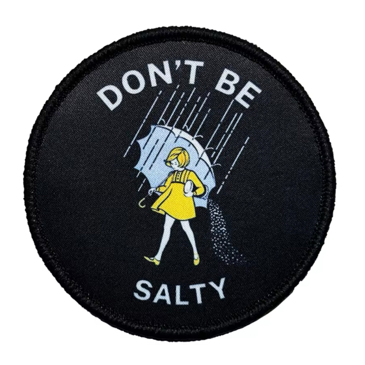 Unleash your creativity with the Don't Be Salty Embroidery Morale Patch Hook &amp; Loop! Measuring 7.5cm and featuring a beautifully embroidered design and secure hook &amp; loop backing, this patch is a must-have for any collector. www.moralepatches.com.au
