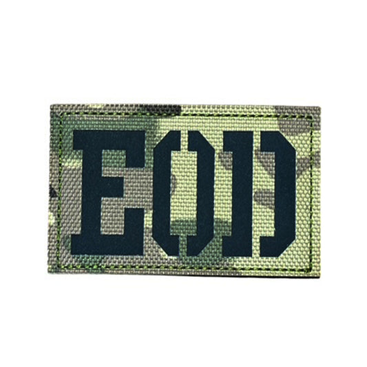 Make a bold statement with the EOD Laser Cut Multicam Patch. This striking 8x5cm patch features laser-cut precision detailing that demands attention. Backed with both hook and loop fasteners, it's ready to attach to tactical gear, backpacks, or uniforms instantly. www.moralepatches.com.au