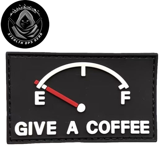 Unleash your creativity with the Give A Coffee PVC Morale Patch Velcro Backed! Measuring 8.5cm and featuring a beautifully moulded design and secure hook backing, this patch is a must-have for any collector. www.moralepatches.com.au